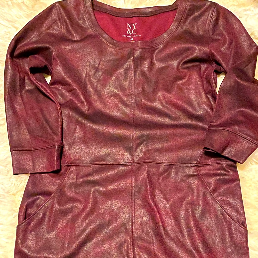 New York and co burgundy dress